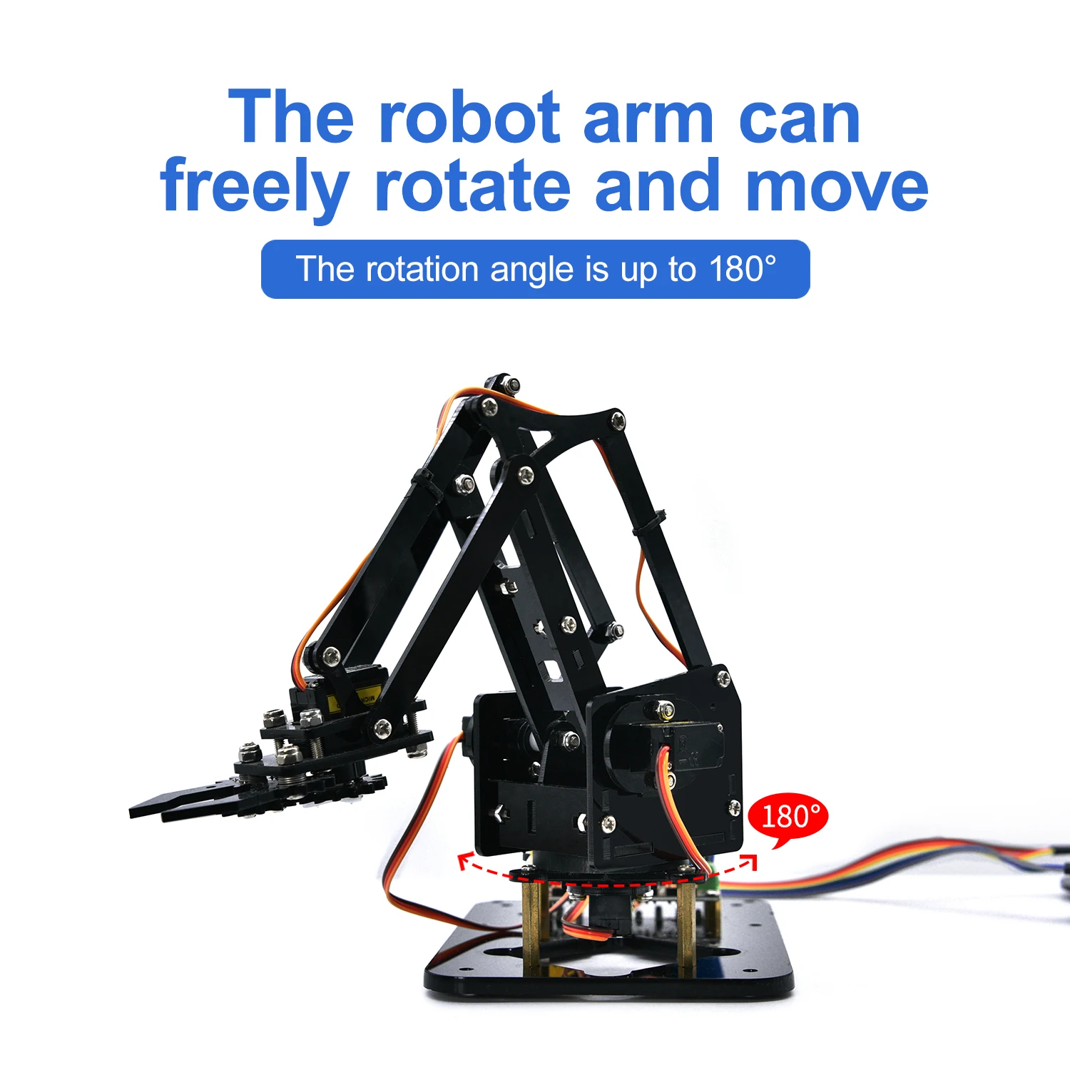 Keyestudio 4DOFMicrobit V2 Robot Arm Starter Kit Acrylic Mechanical Claw Toys for MicroBit Robot Kit DIY Robot STEM Programming