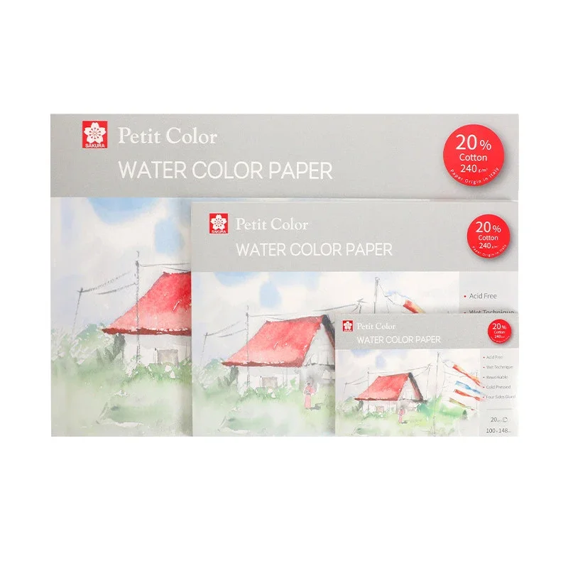 사쿠라 수채화 스케치북, 빈 종이, 손으로 그린 노트북, 일기 아티스트, 학교 사무용품, 문구, 32K