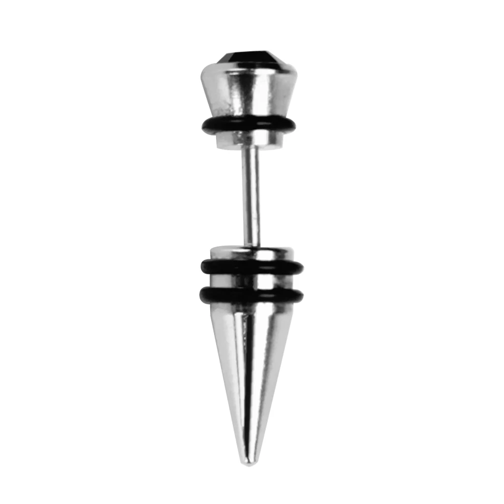 1pc Mens Stainless Steel Ear Stud Earring Agate Gift Jewelry