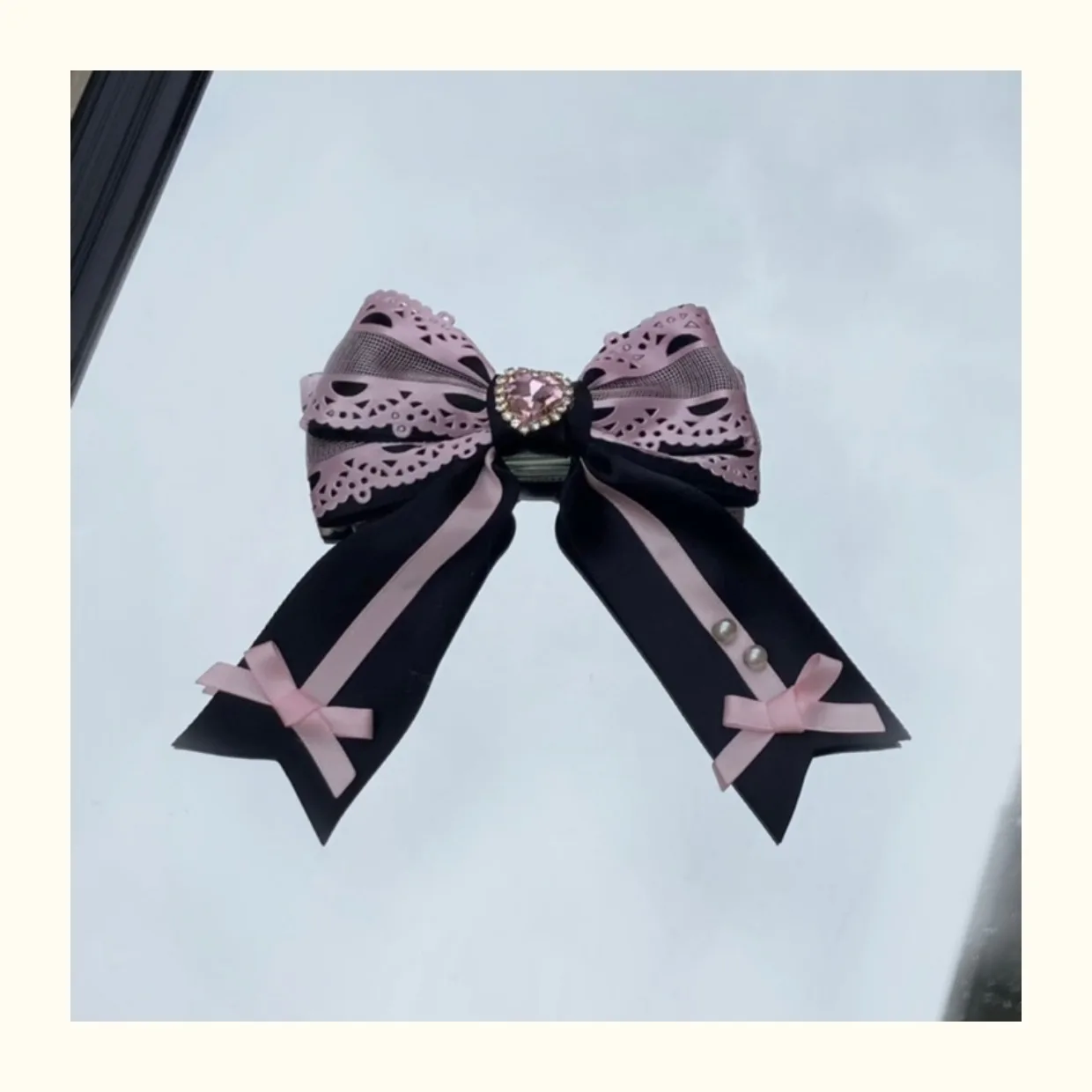 Diamante Bow Barrettes, Anel de Cabelo Infantil,