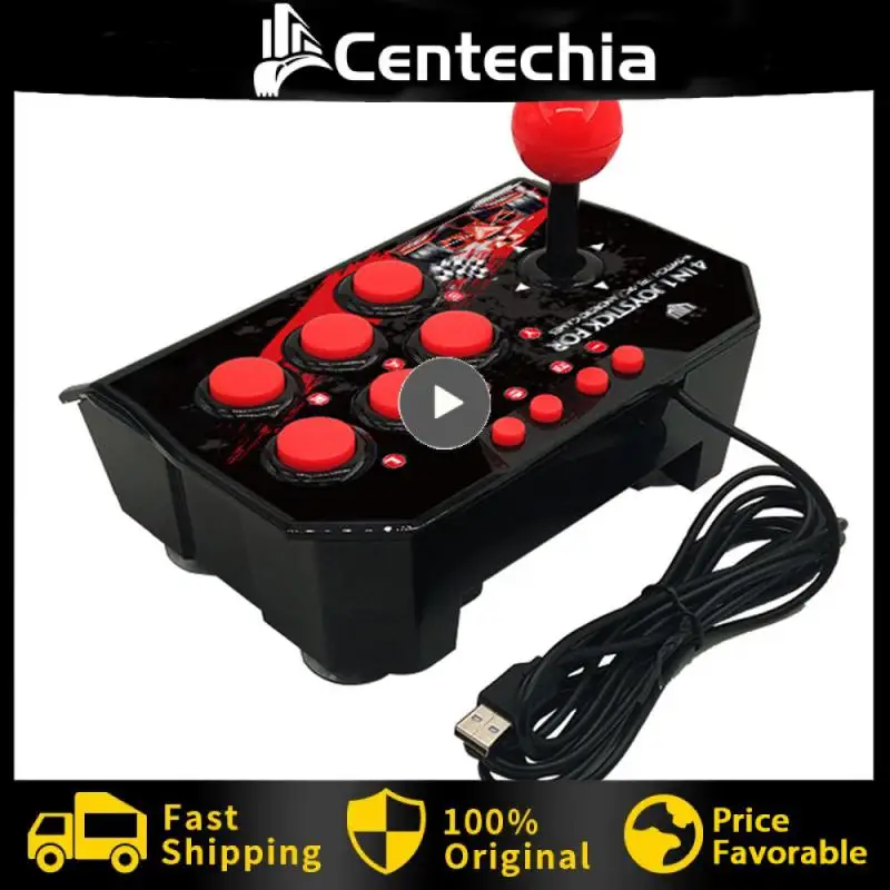 Ylw Black Fighting Game American Style Street Fighter Fight Stick New Fight Stick Joystick Per Ps3 / Andriod / Switch Fai Da Te