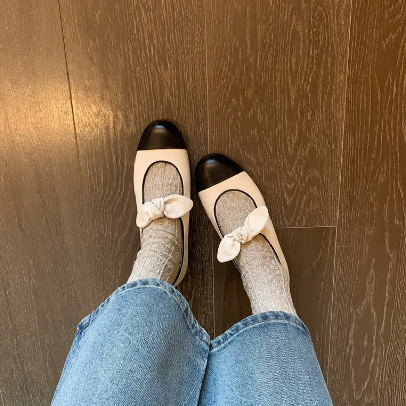 여성 메리 제인 신발 여성용 절묘한 라운드 헤드 얕은 캐주얼 신발 패션 발레 플랫 신발 디자이너 신발 Zapatos Mujer