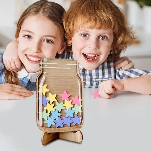 Potty Training Chart For Boys Kids Reward Jar - Wood Positive Behavior ...