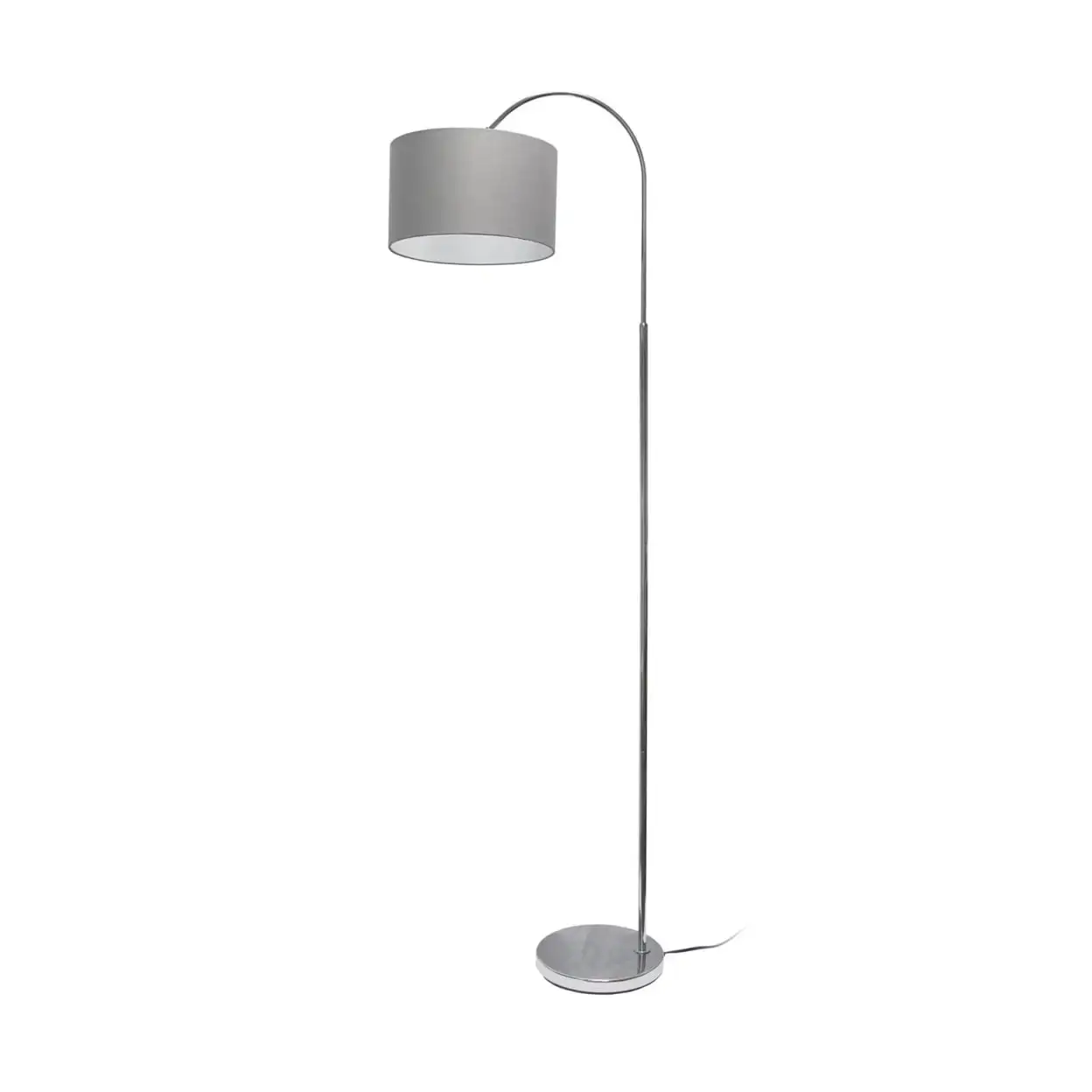 

Floor LampSimple Designs Arched Brushed Nickel Floor Lamp - Gray Shade