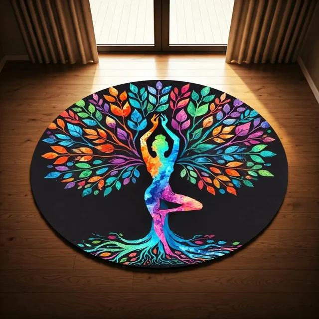 7 Chakras Meditation Yoga Carpet living room Colorful Round Rug for Yoga Lovers Floor Mat Yoga Room Decor Easter Festivals Gift 3