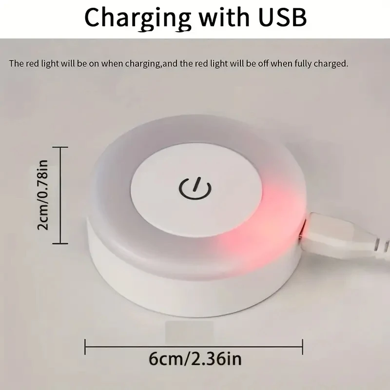 1pc Touch Light Led Tap Light, 3 Colors Adjustable Closet Light, Portable Wireless Under Cabinet Lights, Dimmable Lights For Bed 6