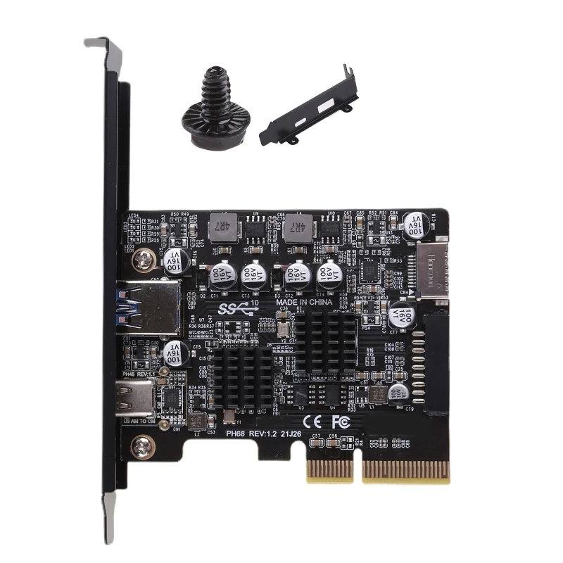 

2-портовая переходная плата PCI-E Адаптер PCIe-USB3.2 Gen 2 Дополнительные переходные платы Прямая поставка