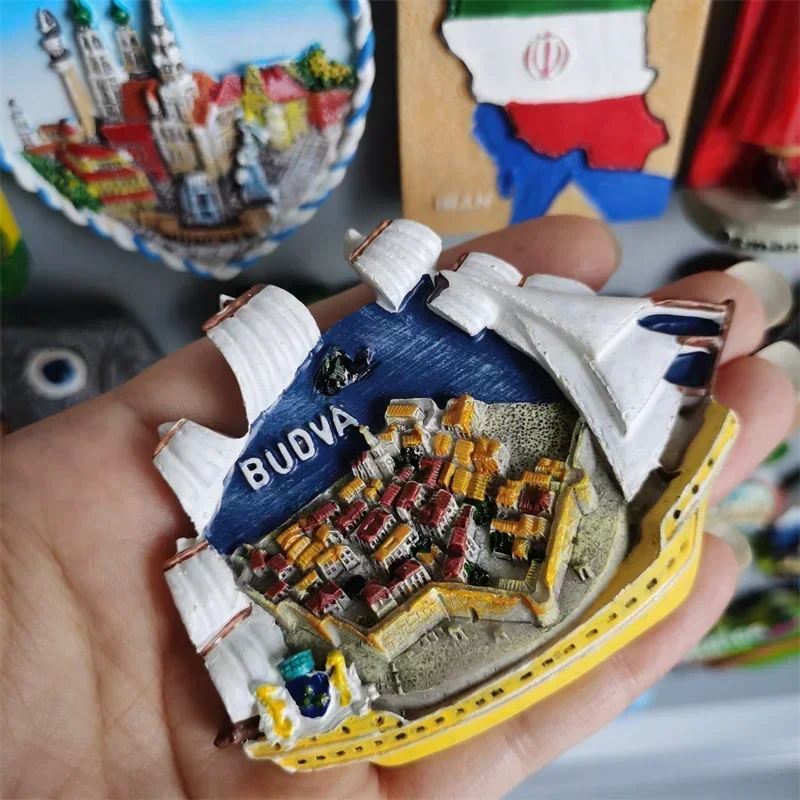 Balkans Montenegro Fridge Magnets Crna Gora Budva Tourism Memorial Decoration Crafts Magnetic sticker Gift Home Decor Collection