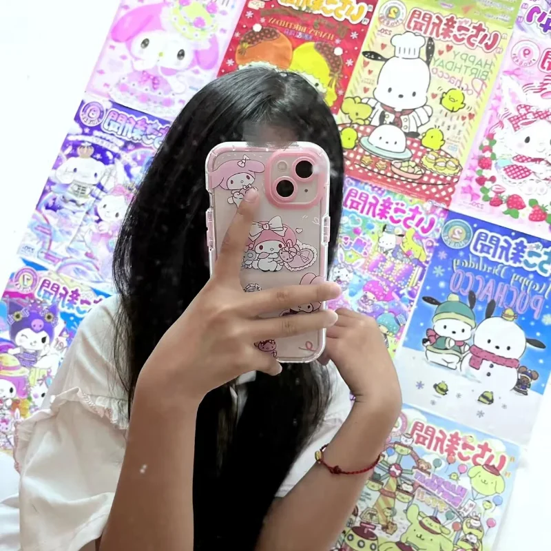 30Pce/Set self-adhesive Sanrio poster Stickers Kuromi Hello Kitty wallpaper  background wall Sticker photo background dormitory - AliExpress