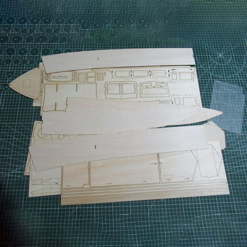 Wooden Boat Model Kit DIY Hand Assembled Electric Remote Control Ship Small Patrol Boat Model 6