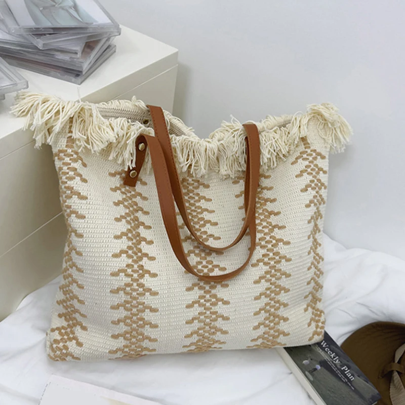 Casual Top-Handle Bags Large Tote Beach Bag Shopping Bags Underarm Shoulder Bag Female Commute Women Handbags Tote Bags