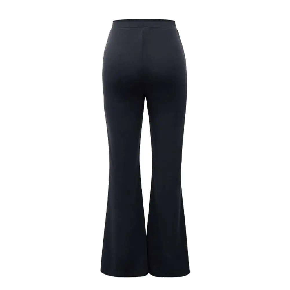 

Women Casual Trousers Trendy Women's High Waist Flared Pants for Spring Autumn Solid Color Stretchy Long Trousers for Casual