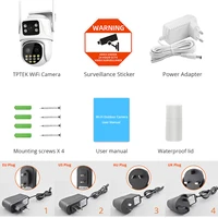 Caméra IP WIFI 9MP à trois objectifs, double écran avec zoom 8X, caméra PTZ 6MP, suivi automatique par IA, caméra de surveillance vidéo ICSee 6