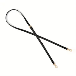 Premium PU Leather Replacement Shoulder Bag Strap - Stylish DIY Purse Handle Accessory (Black - Gold Buckle)