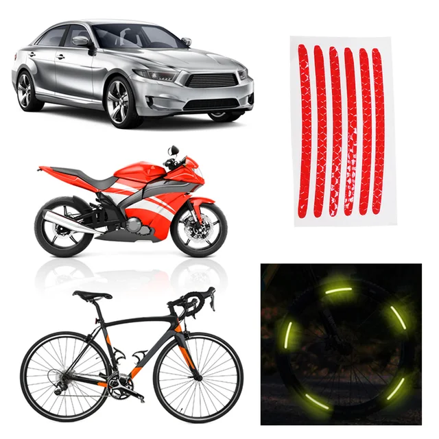 Tohuu Car Wheel Hub Reflective Stickers Safety Stickers Children's Balance  Bicycle Reflective Sticker Car Stickers for Night Driving Universal for Car  Bike Motorcycle Truck respectable 