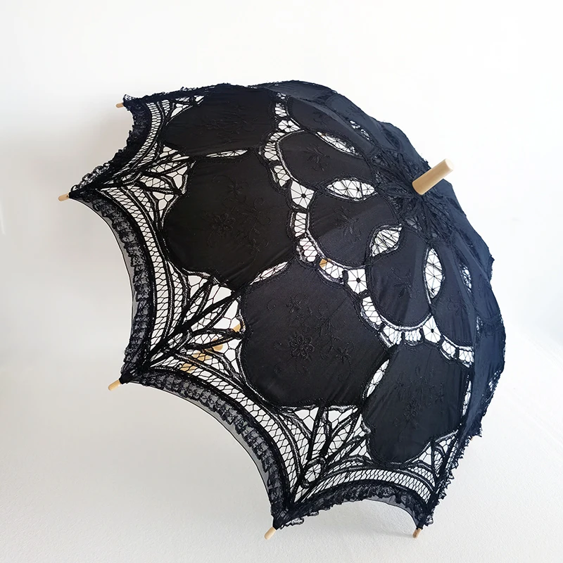 Bridal Lace Parasol Set Victorian Embroidery Flower Battenburg Lace Parasol With Lace Decoration Party Bridal Shower Photo Prop Bride Umbrella Gifts