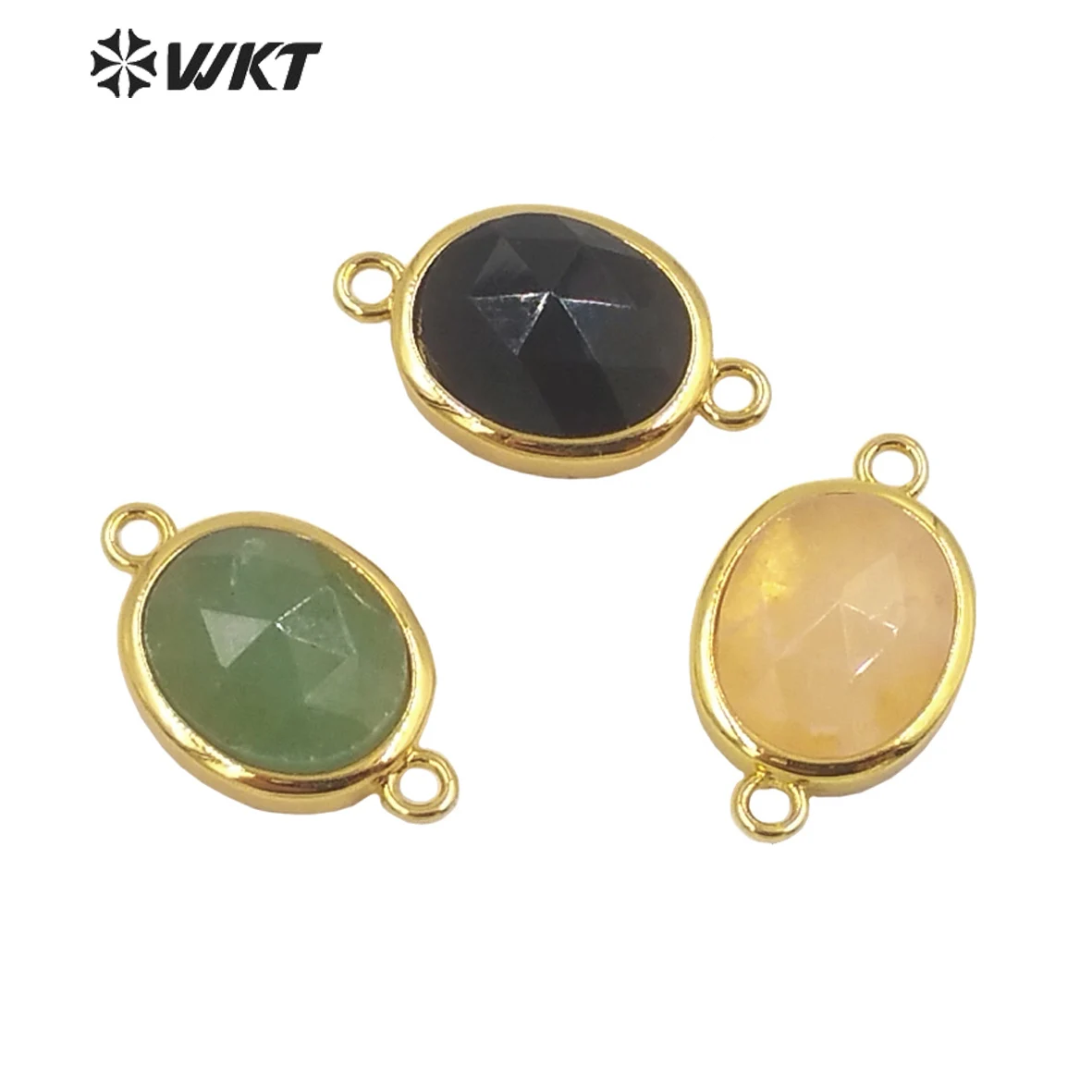 

WT-C306 WKT 2022 Lovely Round Shape Gemstone Connector For Women Fashion Gift And Wedding Jewelry Trend Small Accessories