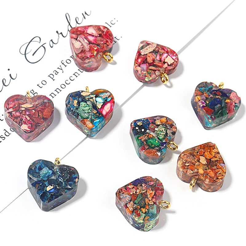 

5pcs/Lot Opal Imperial Stone Pendant Heart Shape Natural Stone Charms Pendant for Jewelry Making DIY Earrings Bracelet Necklace
