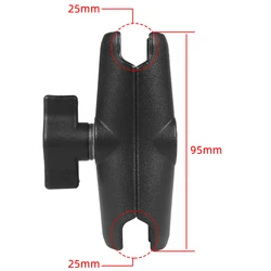 Aluminum Alloy Double Socket Extension Arm with 1 Ball Head Adapter - 9.5cm