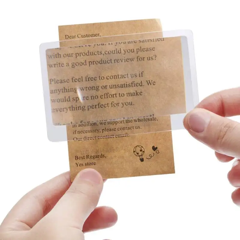 10pcs Pocket Fresnel Lens 3X Wallet Magnifier Lenses Brand Credit Card Magnifying Glass for Seniors Elders Reading Fire Starter 2
