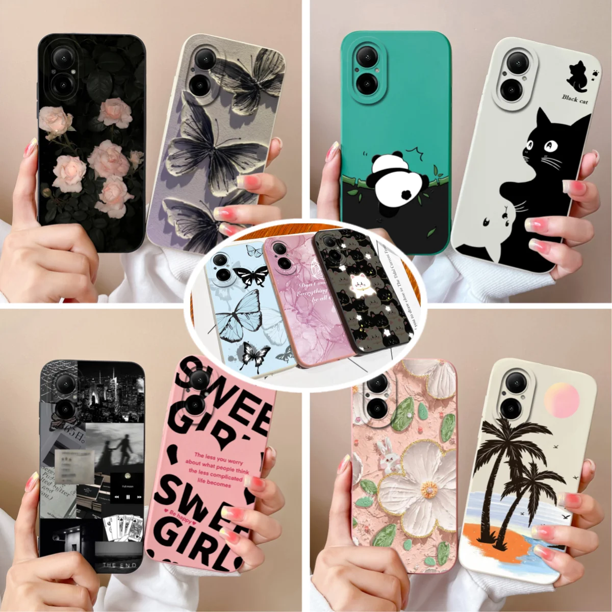 Cool Sweet Soft Liquid Silicone High-Quality Anti-Drop Phone Case - Back Cover Protection