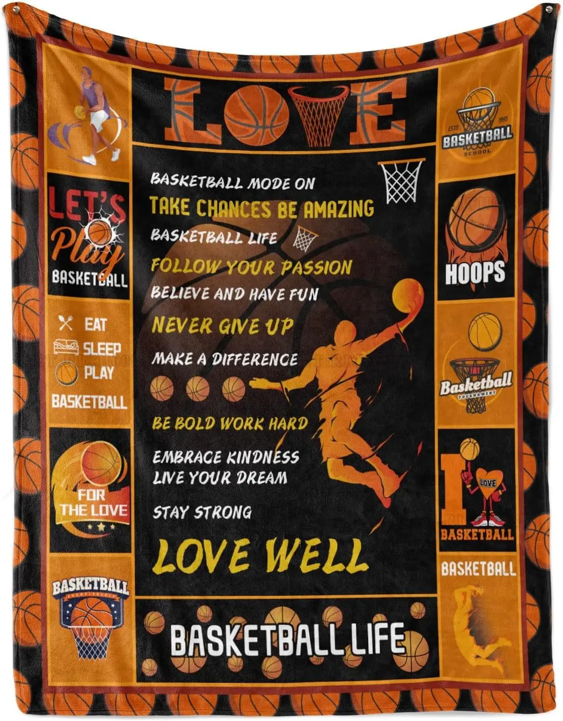 

Basketball Throw Blanket Basketball Gifts for Teens Flannel Soft Warm Plush Sport Lover Blanket for Girls Boys Teens Kids