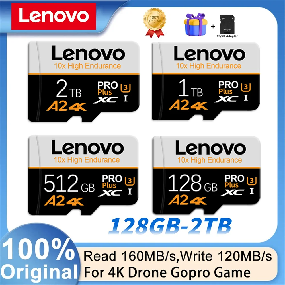 Lenovo 2TB Memory Card 128GB Class 10 V30 TF Card 1TB Mini SD 512GB High Speed Micro TF SD 256GB For Nintendo Switch memory card