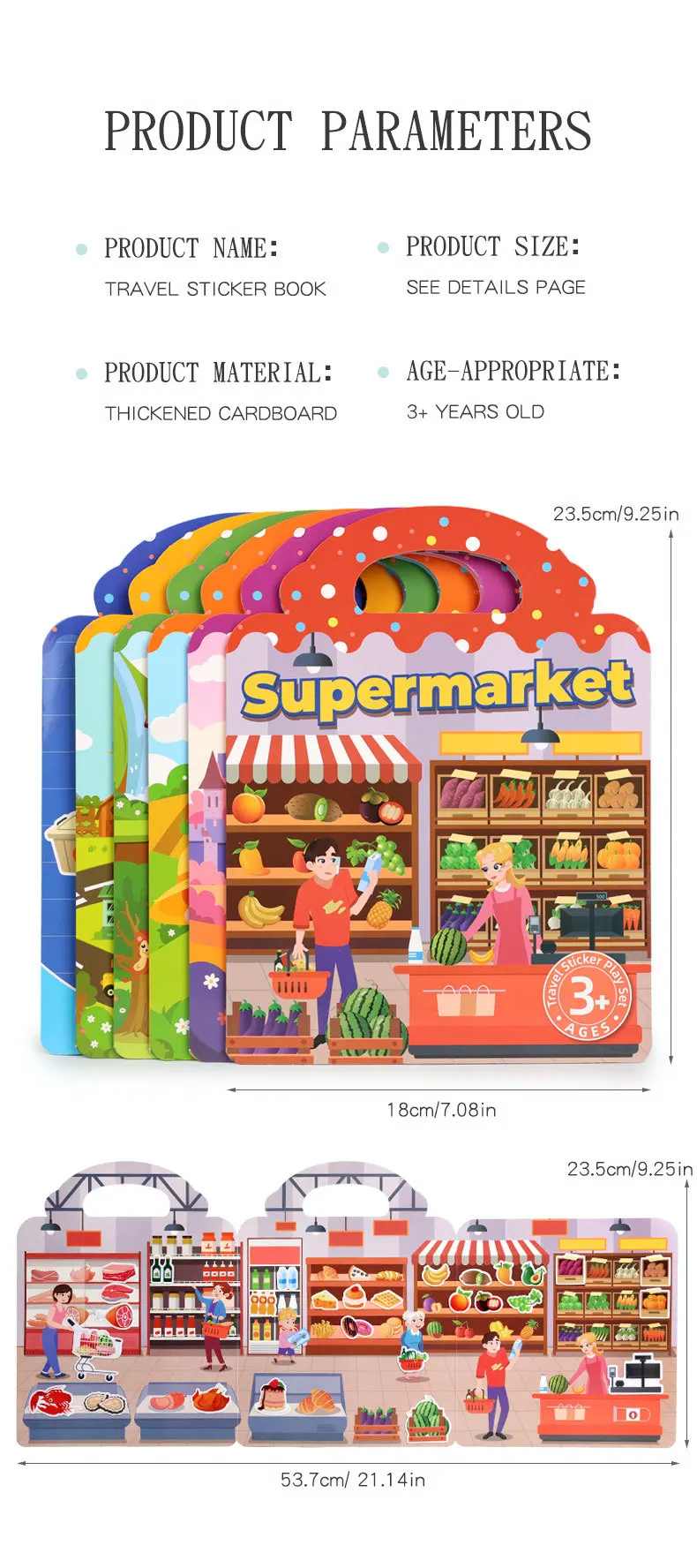 Kids' Reusable DIY Sticker Books Multi-Theme Bubble Paste Book Stickers Portable Montessori Sticker Toy Gifts for Children