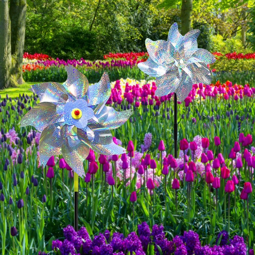 Fruit Garden Reflective Windmills Children Kids Toys Bird Repeller Windmill Spinner Easy Installation Garden Orchard Protection