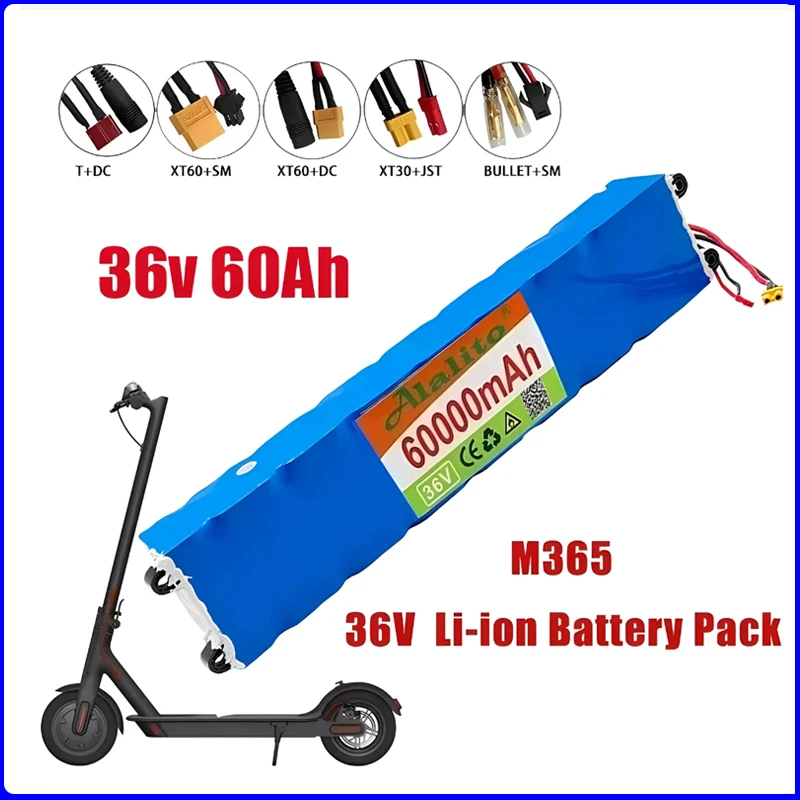 

100% 36V 60Ah Scooter Battery Pack for Xiaomi Mijia M365 36V 60000mAh Battery pack Electric Scooter BMS Board for Xiaomi M365