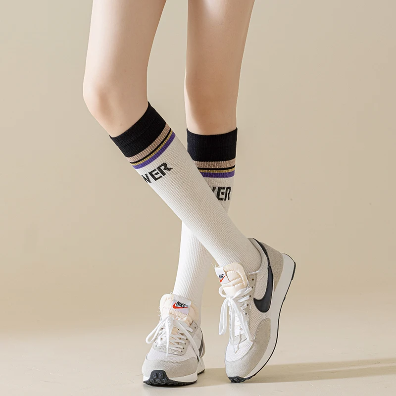 Sports Socks Women's Knee And Calf Socks Pure Cotton Running Fitness Yoga Medium Tube Pressure Pure Cotton Knee Length Stockings sports socks womens socks women socks medium length socks medium tube socks