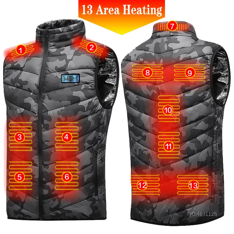 thumbnail image 1 of Chaqueta con calefacción por Usb de 17 áreas para hombre y mujer, chaleco eléctrico calefactor, chaleco calefactor, chaleco calefactor interno con Usb, Veste Chauffante, 1 of 5