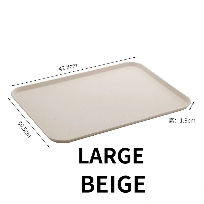 Rectangular Plastic Tray Hotel Restaurant Large Serving Trays Tea Water Dish Home Breakfast Bread Pan Coffee Table Organizer 4