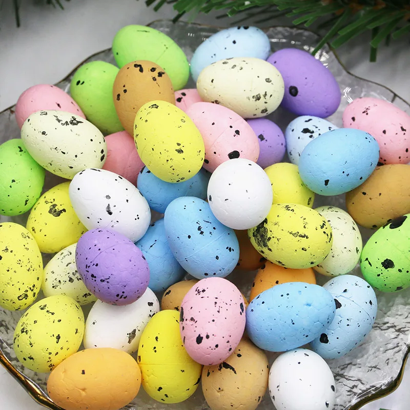 (50pcs/pack) 2 * 2.5cm Easter Egg Foam Simulated Egg Kindergarten Activity Handmade DIY Atmosphere Home Decoration Celebration