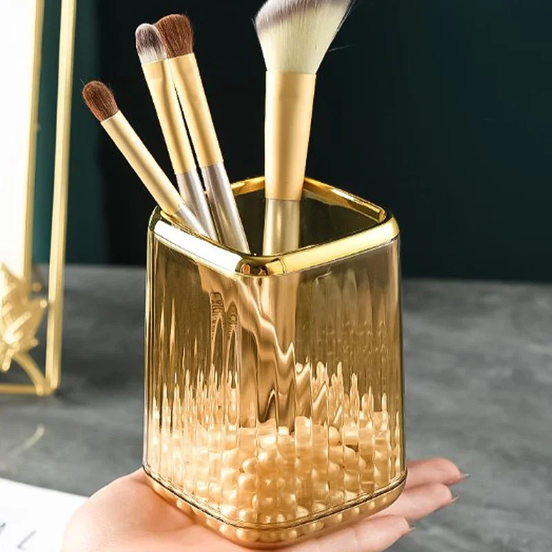 Luxury Makeup Organizers Desktop Cosmetic Brush Storage Box Office Pen Case Make Up Brushes Organizer Lipstick Sundries Holder 5