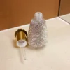 Sparkling Diamond Glass Oil Dropper Mini Perfume Empty Bottle Portable Rheinstone Travel Essential Oil Storage Jar Dispenser 3