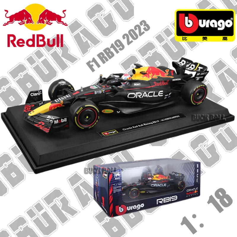 

Bburago 1:18 F1 RB19 2023 Racing TAG Heuer Champion Red Bull #11 Perez #1 Verstappen Alloy Car Die Cast Model Collection Gifts