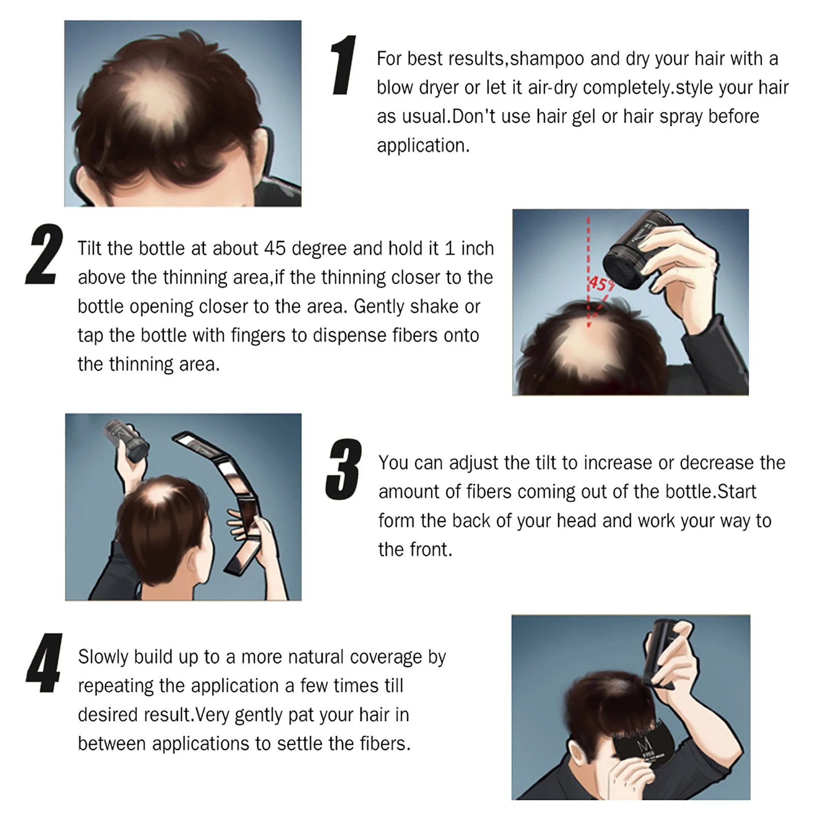 25g 9 Types Women Men Baldness Concealer Thickening Hair Building Fibers Hair Powder Optic Equipment Product Anti Loss