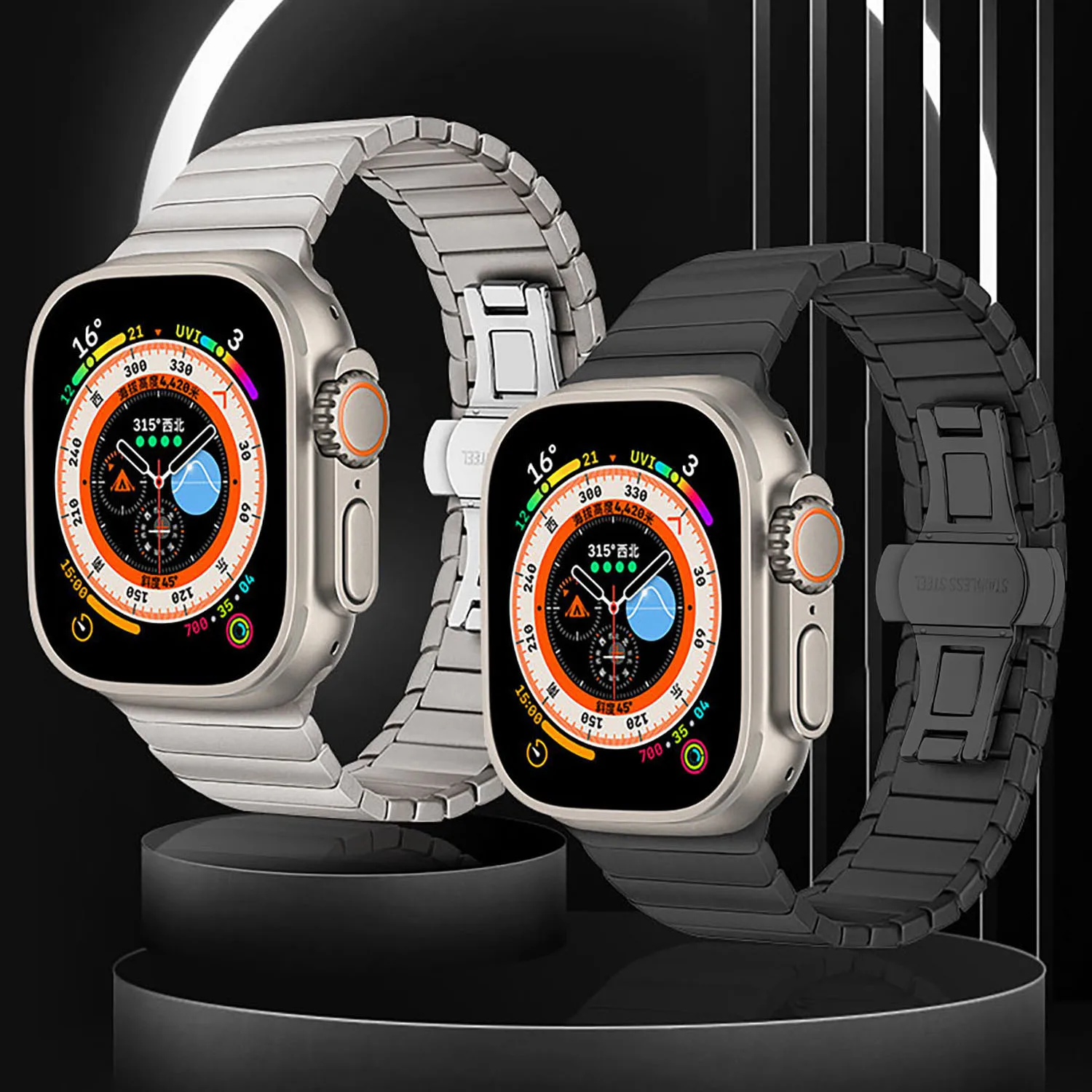 

Stainless Steel Luxury Strap For Apple Watch Band Ultra 49mm 8 7 41 45mm iWatch Series se 6 5 4 3 44mm 40mm 42mm Metal Bracelet