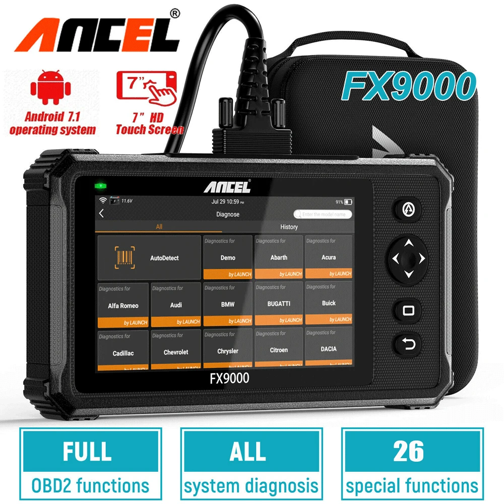 ANCEL FX9000 Автомобильный сканер Полная система OBD2 Сканер WIFI диагностический
