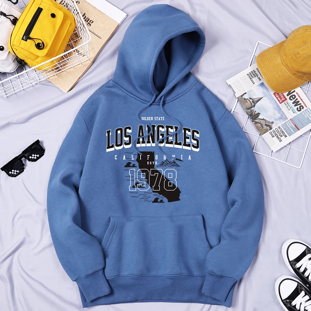 

Golden Axis Los Angeles California Estd.1978 Mens Hoodies Fashion Quality Tops Classic Fleece Hoodie Harajuku All-Match Hooded