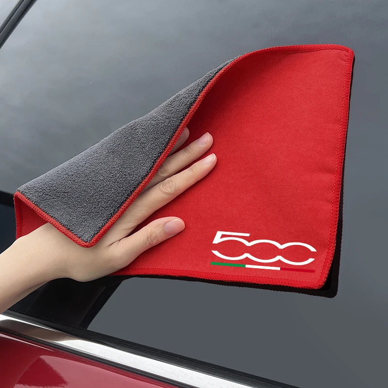 Car Interior Cleaning Soft Brush With Double-Faced Plush Absorbent Towel Clean Tools for Fiat Abarth 500 500L 500X 500C car cleaning accessories car interior dust brush car cleaning tool