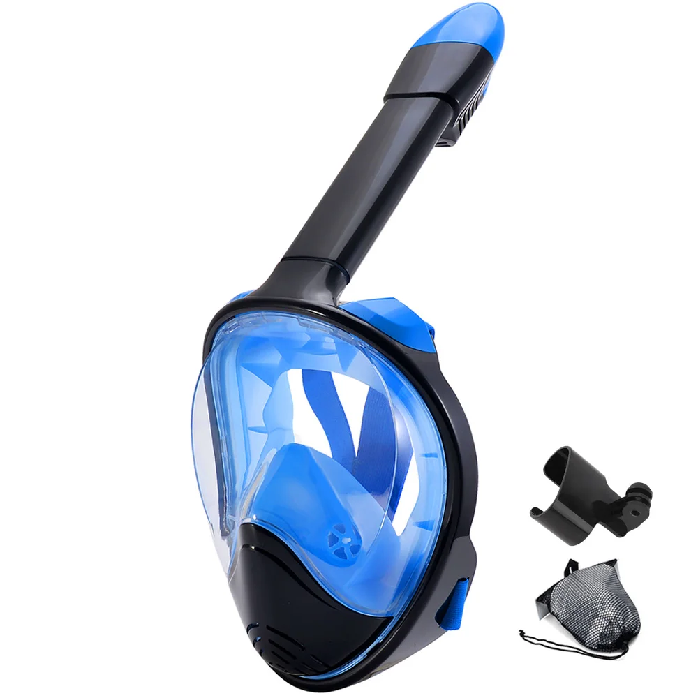 Panoramic Anti-Fog Full Face Snorkel Mask with Camera Mount