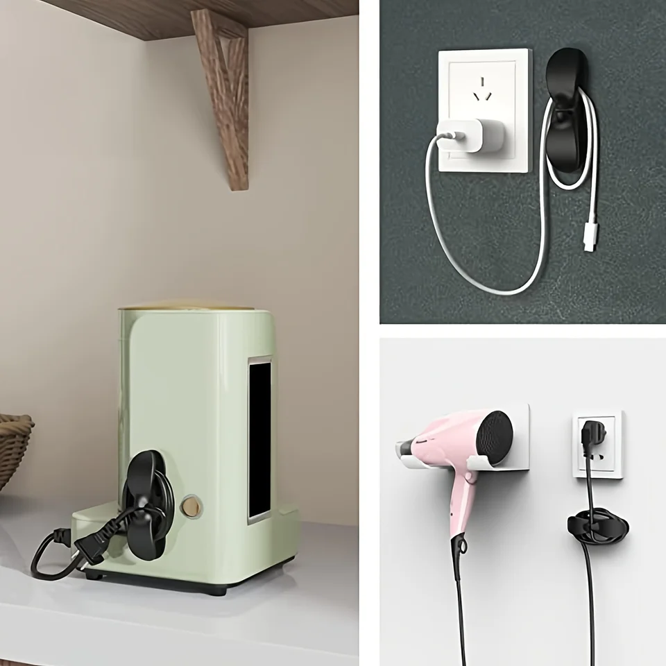 6 Pezzi Organizzatore di Cavi per Elettrodomestici, Avvolgicavo per Elettrodomestici, Avvolgitore di Cavi Adesivo per Elettrodomestici, Portacavi a Molla, Organizzatore di Fili Elettrici