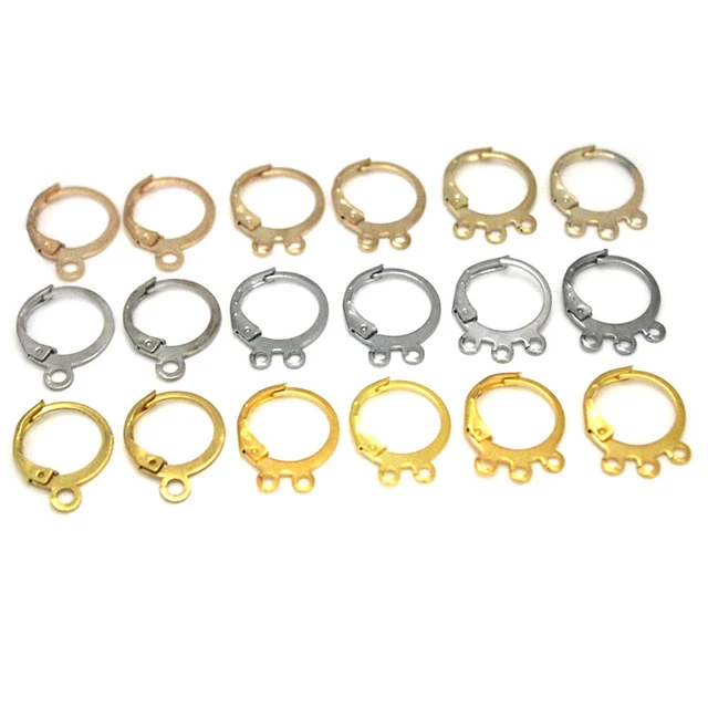 50pcs Hypoallergenic Earring Hooks Brass Lever Back Earring Findings Round  Hook Ear Wire with Open Loop for DIY Jewelry Making