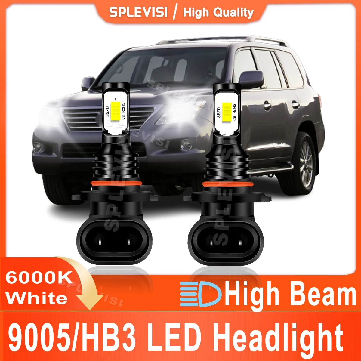 

2x 9005/HB3 Car LED Light 70W White High Beam For LEXUS LX 2000 2001 2002 2003 2004 2005 2006 2007 2008 2009 2010 Plug & Play