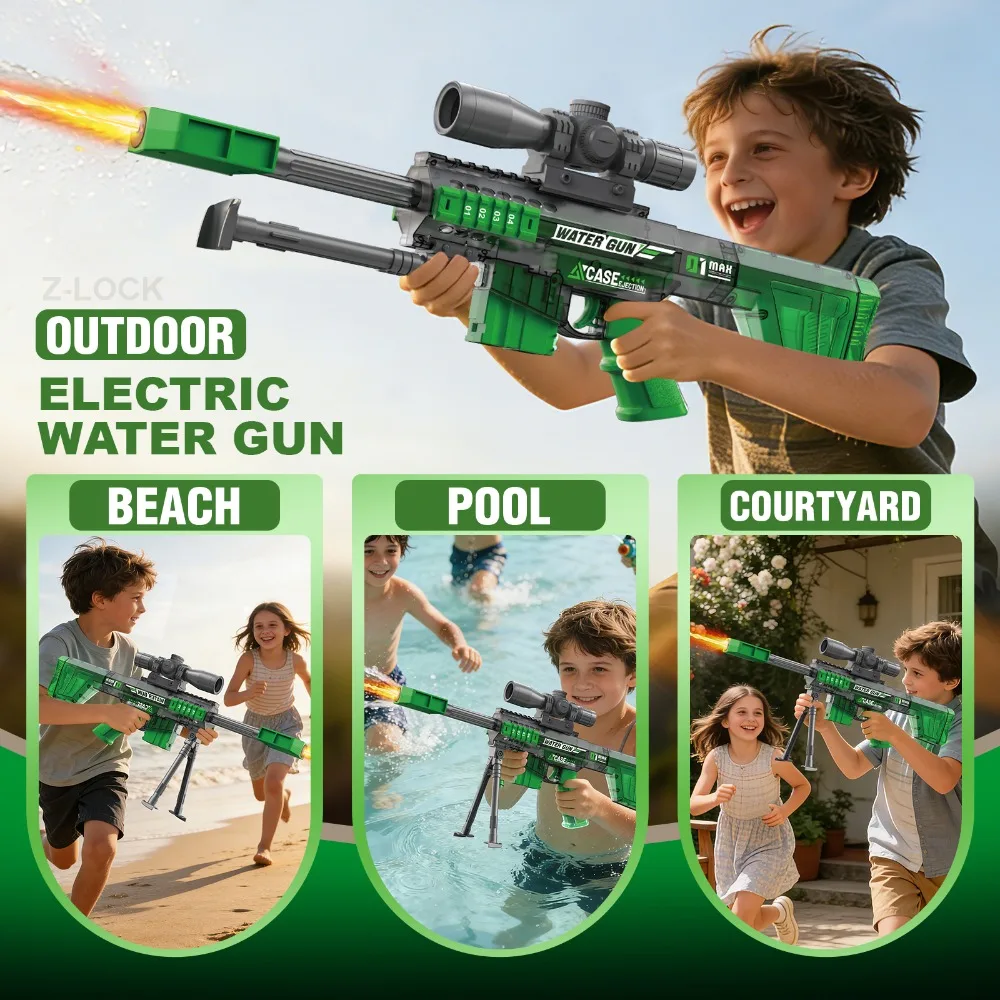 Electric Water Gun With Automatic And Manual Modes For Beach Pool_voghion.com
