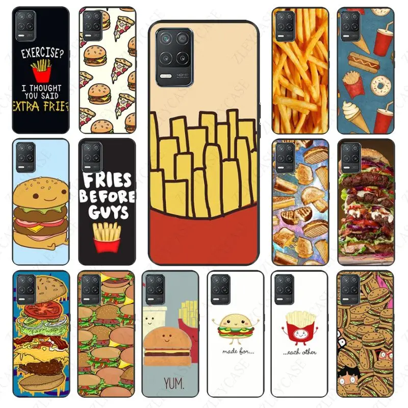 Cute Food French Fries Burger Pizza Cover Per Telefono Per Oppo Realme C55 4G C21Y C11 C25Y 10 11Pro 10Pro Plus 8Pro 9I 9Pro 5G Custodie
