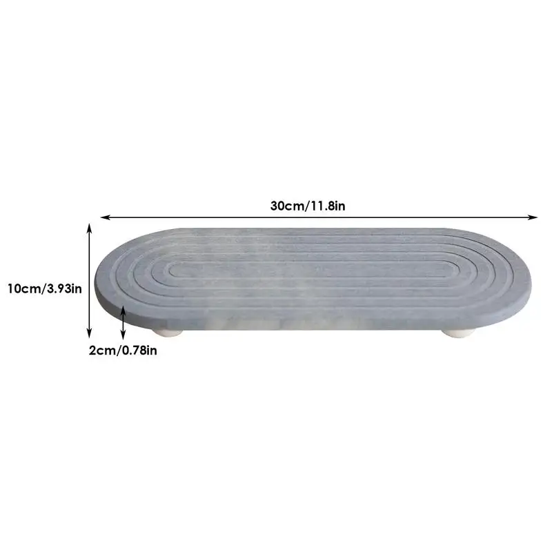 Water Absorbing Stone Counter Tray Quick Drying Neat Diatomaceous Earth Sink Tray Coasters Kitchen Sponge Hand Soap Holder 6
