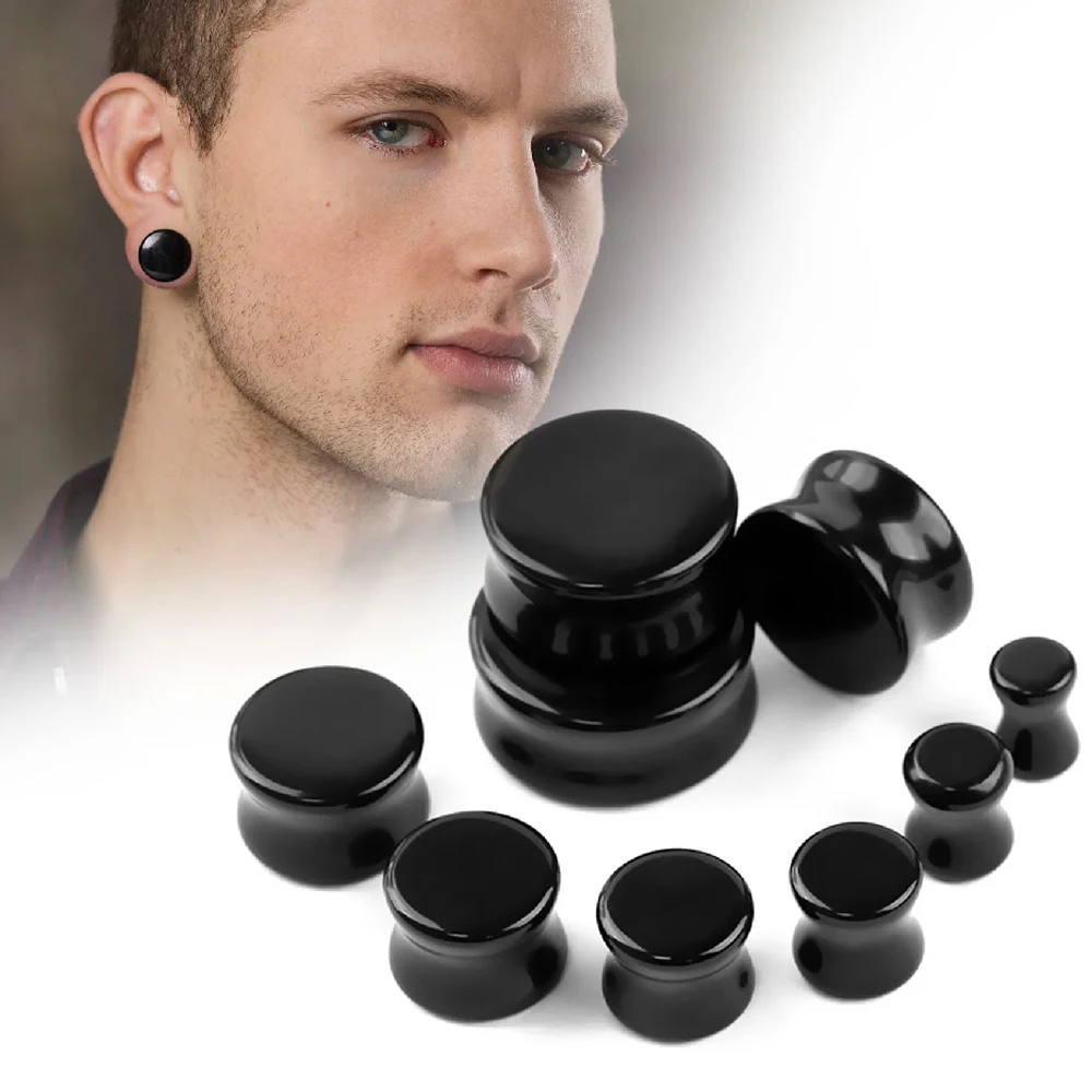 2PCS/Lot Stone Ear Plugs Gauges Earrings Women Men Ear Plug Flesh